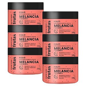 Esfoliante Corpo e Rosto Melancia Porán PR200 - Kit c/ 06 unid