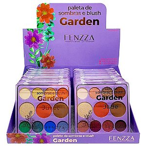 Paleta de Sombras e Blush Garden Fenzza FZMD1014 - Box c/ 12 unid