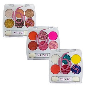 Paleta de Sombras Mattes & Cintilantes 6S Vivai 4072.1.1 - Kit c/ 03 unid