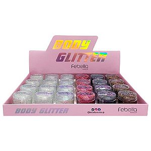 Glitter em Gel Corporal Body Glitter Febella GG30310 - Box c/ 24 unid