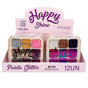 Paleta de Glitter Happy Shine Febella PSO30338 - Box c/ 12 unid