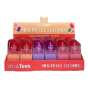 Gloss Hidratante Meu Picolé Colorido Mia Teen Mia Make 442 - Box c/ 24 unid