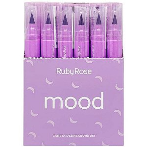 Caneta Delineadora 2x1 Mood Ruby Rose HB-519 - Box c/ 24 unid
