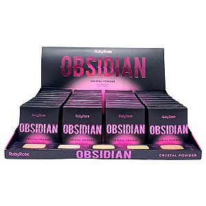 Pó Compacto Crystal Powder Obsidian Grupo 01 Ruby Rose HB-1800/G1 - Box c/ 36 unid