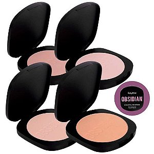 Pó Compacto Crystal Powder Obsidian Grupo 01 Ruby Rose HB-1800/G1 - Kit c/ 04 unid