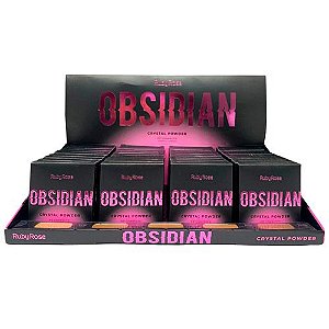 Pó Compacto Crystal Powder Obsidian Grupo 02 Ruby Rose HB-1800/G2 - Box c/ 36 unid