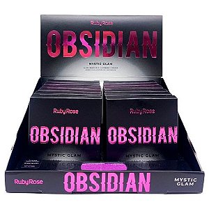 Iluminador e Sombra Cream Mystic Glam Amethyst Obsidian Ruby Rose HB-2600-2 - Box c/ 12 unid