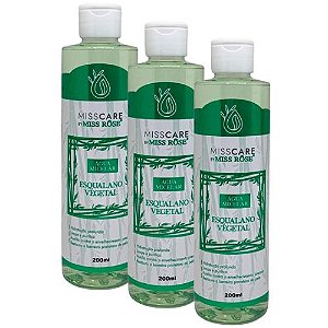 Água Micelar Esqualano Vegetal 200ml Miss Rôse MR071 - Kit c/ 03 unid