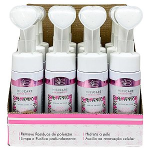 Mousse de Limpeza Facial Micelar Rosa Mosqueta Miss Care Miss Rôse MR057 - Box c/ 12 unid