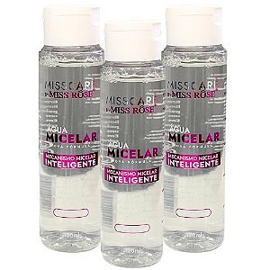Água Micelar Mecanismo Inteligente Miss Rôse 8002-200A - Kit c/ 03 unid