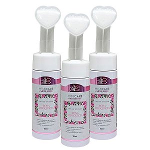 Mousse de Limpeza Facial Micelar Rosa Mosqueta Miss Care Miss Rôse MR057 - Kit c/ 03 unid