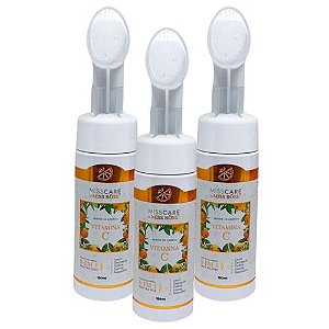 Mousse de Limpeza Facial Vitamina C Miss Care Miss Rôse MR067 - Kit c/ 03 unid