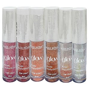 Top Coat Labial Glow Miss Rôse 9010-800T - Kit c/ 06 unid