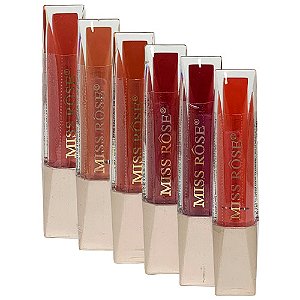 Lip Gloss Long Lasting Miss Rôse 7701-020Z2 - Kit c/ 06 unid