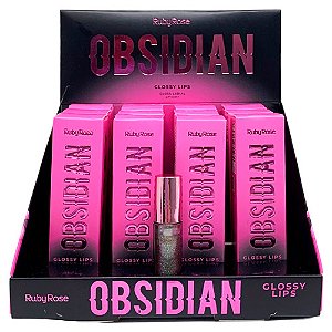 Gloss Labial Glossy Lips Rose Quartz Obsidian Ruby Rose HB-7200-3 - Box c/ 12 unid