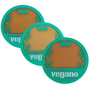 Pó Compacto Vegano Perfeito Matte Febella PPV5054 - Kit c/ 03 unid