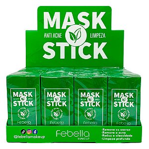 Máscara Facial Anti Acne Chá Verde Mask Stick Febella MGS10101 - Box c/ 12 unid