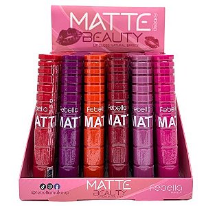 Lip Gloss Natural Effect Matte Beauty Febella BM4018 - Box c/ 36 unid