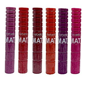 Lip Gloss Natural Effect Matte Beauty Febella BM4018 - Kit c/ 06 unid