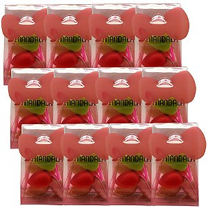 Kit com 05 Mini Esponja e 02 Pincéis Mandala FP-598 - Pcte c/ 12 unid