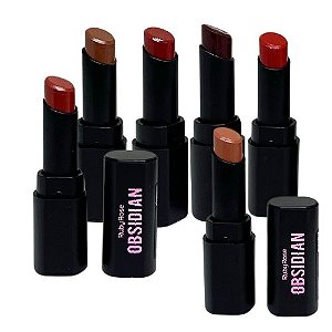 Batom Bastão Obsidian Cream Satin Ruby Rose HB-7000 - Kit c/  06 unid