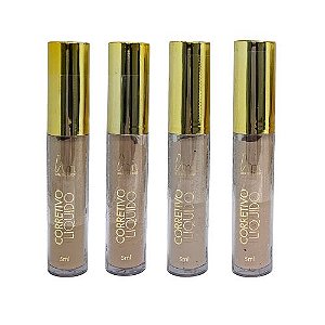 Corretivo Líquido Cores Claras Asu Makeup ASE033 - Kit c/ 04 unid