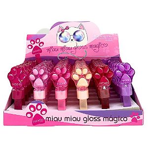 Lip Gloss Miau Miau Gloss Mágico Febella LG40510 - Box c/ 36 unid
