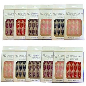 Unhas Postiças Autocolantes Sabrina Sato SS3480 - Pcte c/ 12 unid