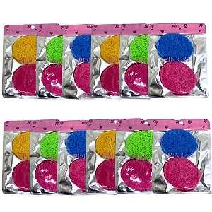 Kit com 02 Esponjas para Limpeza Facial Pink 21 HB87322 - Pcte c/ 12 unid