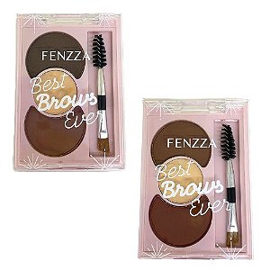 Paleta de Sobrancelha Best Brows Ever Fenzza FZ11014 - Kit c/ 02 unid