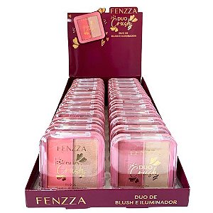 Paleta de Blush e Iluminador Duo Crush Fenzza FZ32035 - Box c/ 24 unid