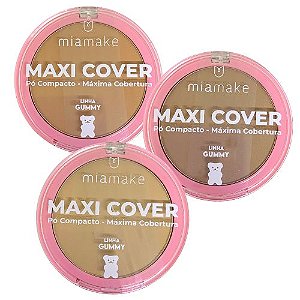 Pó compacto Maxi Cover Mia Make 441 - Kit c/ 03 unid