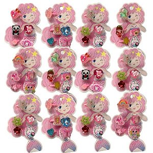Kit com 05 Anel de Plástico Infantil DF525-DY1001 - Box c/ 12 unid