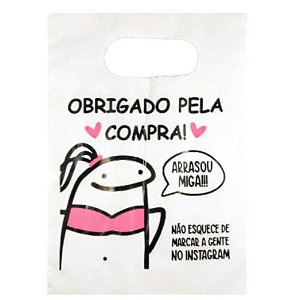 Sacola de Presente Obrigado Pela Compra Tam 15 x 20 - Pcte c/ 50 unid