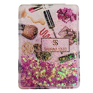 Espelho Portátil de Bolsa Estampado Quadrado Sabrina Sato SP5025