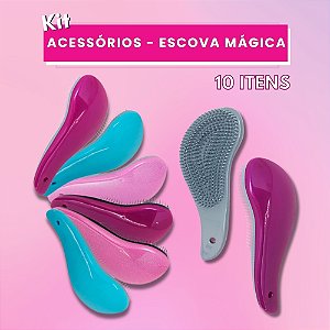 Kit 10 Escovas Mágicas Desembaraçadoras Sortidas