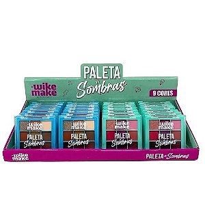 Paleta de Sombras 9 Cores Wike Make WM7001-091Z24 - Box c/ 24 unid