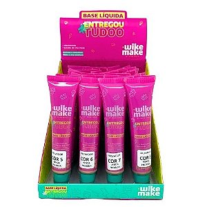 Base Líquida #EntregouTudoo Wike Make WK017/B - Box c/ 24 unid