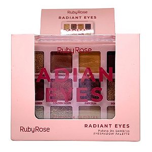 Paleta de Sombras Radiant Eyes Ruby Rose HB-E2201 - Box c/ 12 unid
