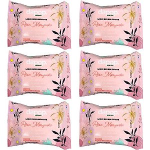 Lenço Demaquilante Rosa Mosqueta Dapop Skin Care DP2228 - Kit c/ 06 unid