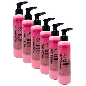 Poran - Hidratante Corpo e Rosto Morango Porán PR242 - Kit c/ 06 unid