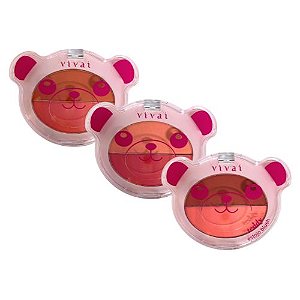 Paleta de Blush Teddy Vivai 4076.1.1 - Kit c/ 03 unid