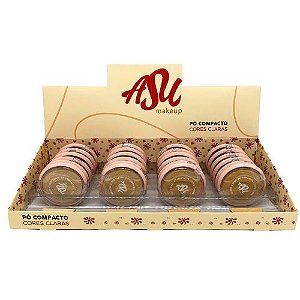 Pó Compacto Cores Claras Asu Makeup ASU021 - Box c/ 24 unid