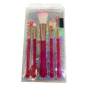 Kit com 05 Pincéis para Maquiagem Patinhas