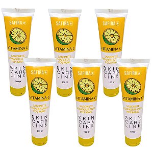 Sabonete Demaquilante Pós Make Vitamina C Skin Care Safira - Kit c/ 06 unid