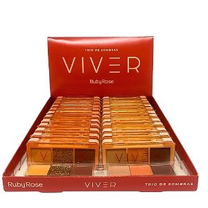 Paleta Trio de Sombras Viver Ruby Rose HB-F528 - Box c/ 24 unid