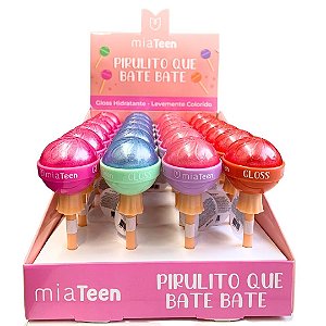 Gloss Pirulito Que Bate Bate Mia Teen Mia Make 419 - Box c/ 24 unid