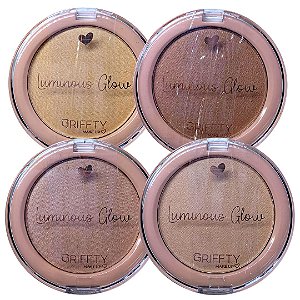 Iluminador Compacto Luminous Glow Griffty Makeup GF-B505 - Kit c/ 04 unid