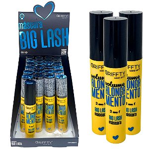 Máscara para Cílios Big Lash Volume Alongamento 2 em 1 Griffty Makeup GF-B801 - Box c/ 24 unid
