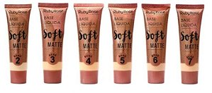 Base Liquida Soft Matte Ruby Rose HB-8050 Group 02 Bege - Kit c/ 06 unid